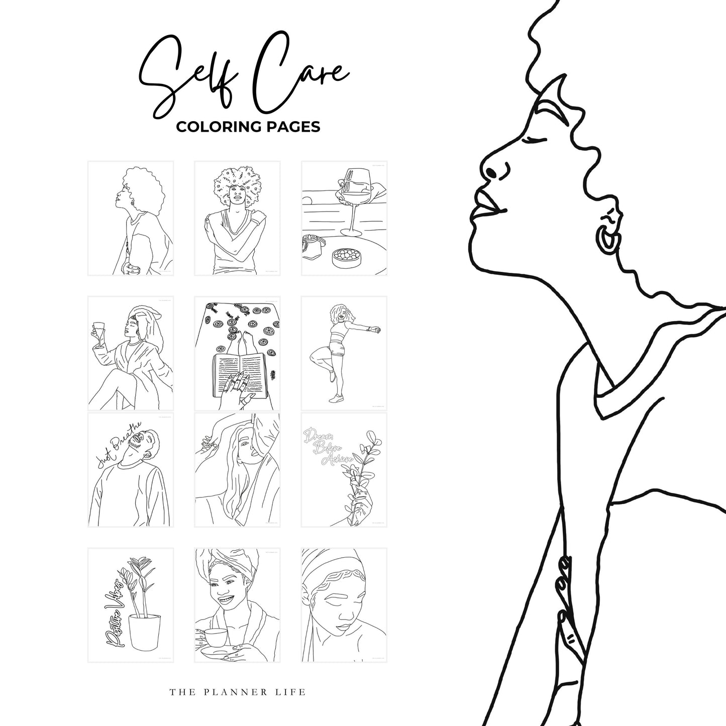 Self Care Adult Coloring Pages